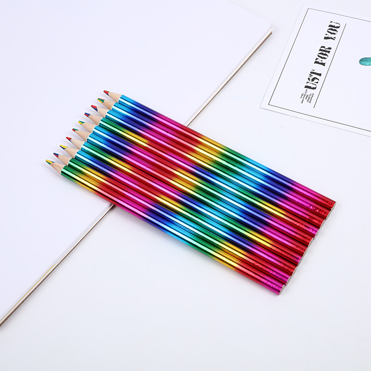 Four Colors Same Core Color Pencil Rainbow Color Pen Body Heat Transfer Laser Film Drawing Color Lead