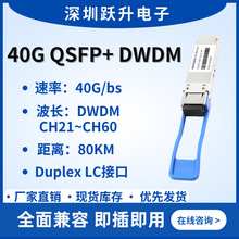 40G QSFP+ DWDM光模块 CH21-CH60 80KM SMF Duplex LC 兼容华为等
