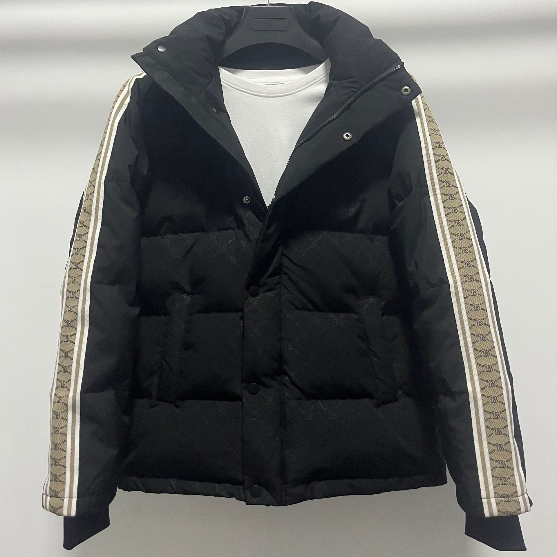 22冬装新款休闲暗纹加厚可脱卸帽保暖羽绒服男潮牌外套b1acb4336