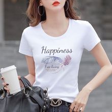 T恤女短袖2024夏季新款韩版印花体恤修身显瘦衣服ins潮女装