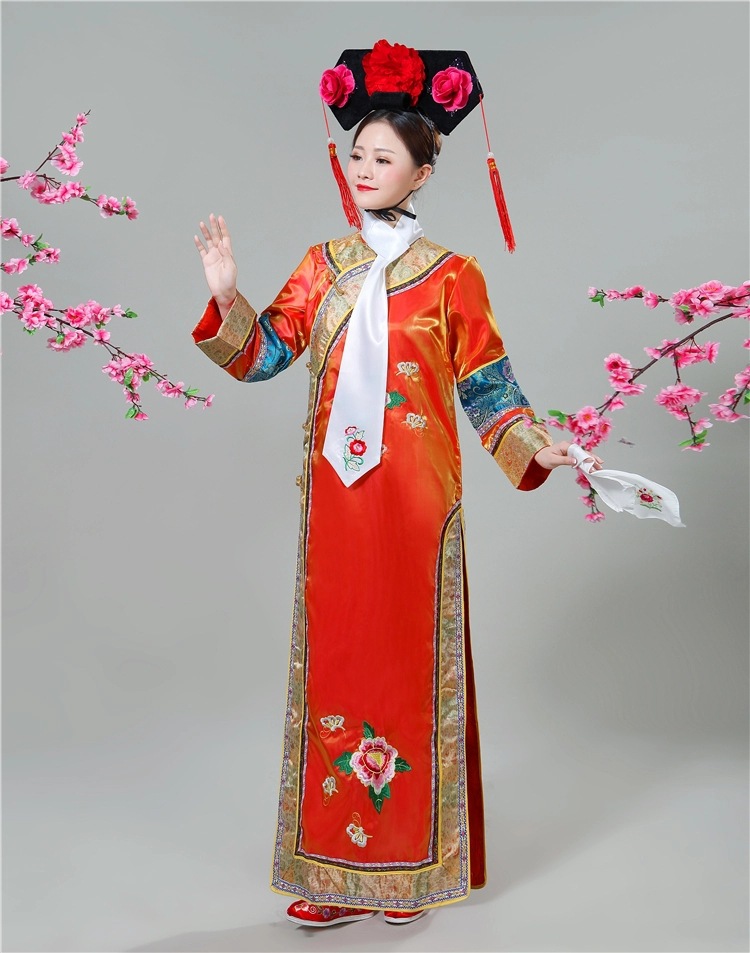 清朝古装格格服装满族旗服女古代宫女娘娘嬷嬷宫廷演出服装后妃