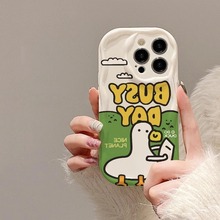小白鸭适用iPhone15手机壳华为nova12卡通小米14pro全包vivos18防