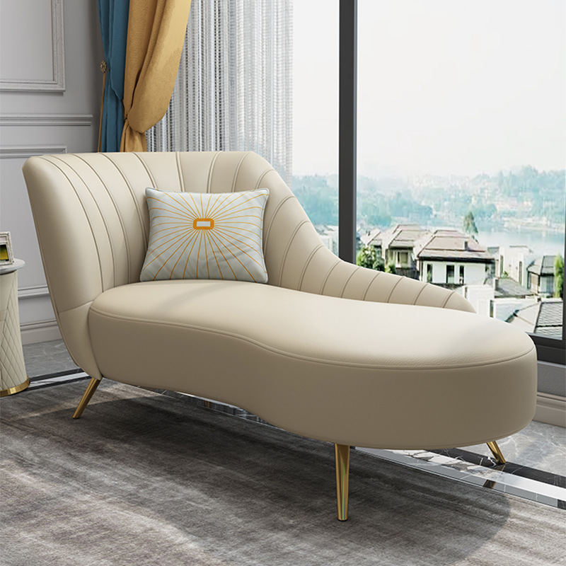 轻奢贵妃椅现代简约皮艺美式小户型客厅卧室美人榻懒人躺椅沙发