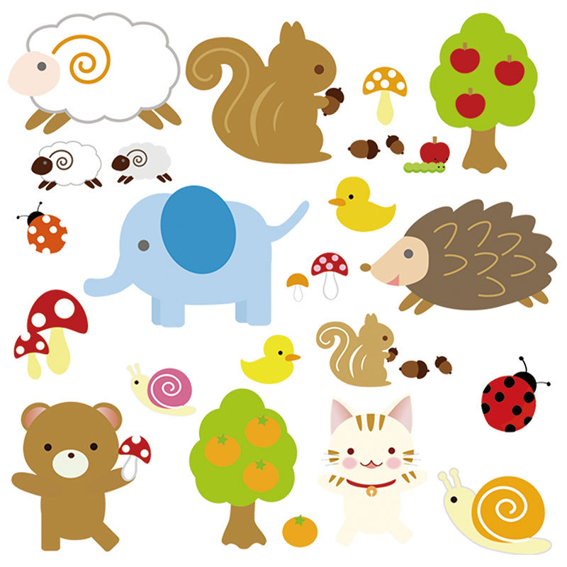 卡通可爱小动物烫画现货 耐水洗热转移印花贴纸外贸烫画支持定 制