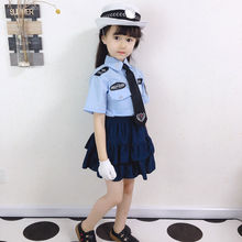 小学生军装小警察演出服交警幼儿园表演黑猫警长小孩套装服装儿童