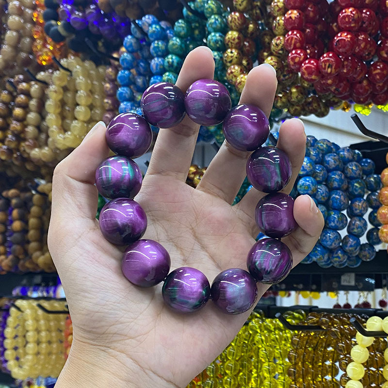 舒俱来手串 浮水紫色彩柳手链佛珠文玩地摊展会景点直播礼品批发