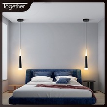 卧室床头吊灯现代简约创意个性艺术长线网红吊线灯高级主卧小吊灯