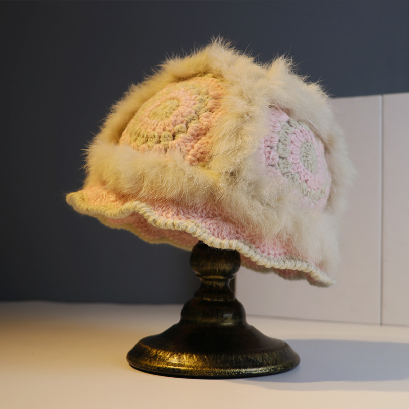 兔毛帽子女可爱