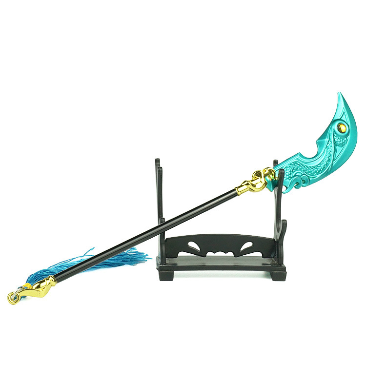 王者武器模型 关羽武圣刀合金兵器22cm金属摆件