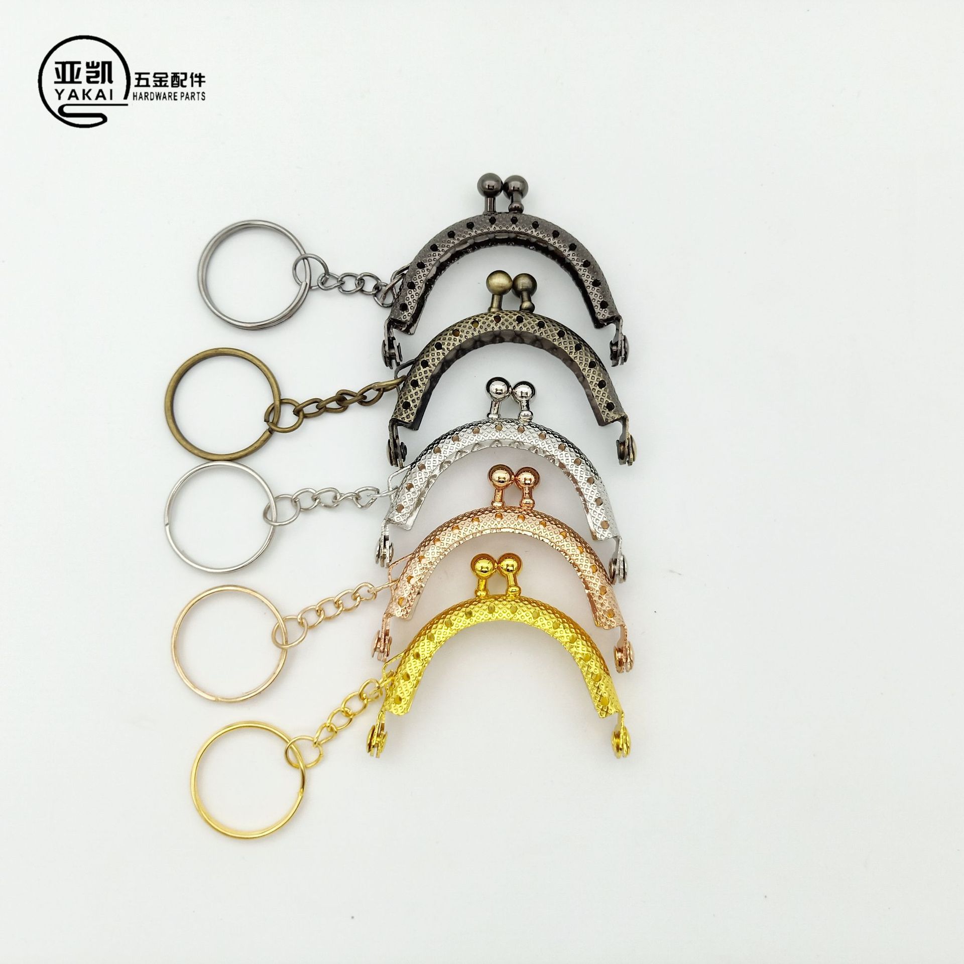 Spot Goods Binaural 5cm Semicircle with Key Ring Purse Frame Mini Small Purse Frame Wholesale Wallet Purse Frame Box and Bag Hardware