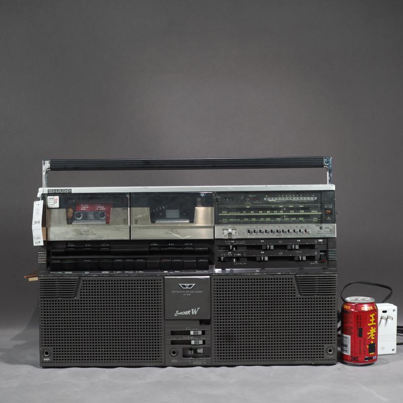 怀旧古董老物件sharp夏普gf808收录机双卡带磁带四喇叭收音录音机