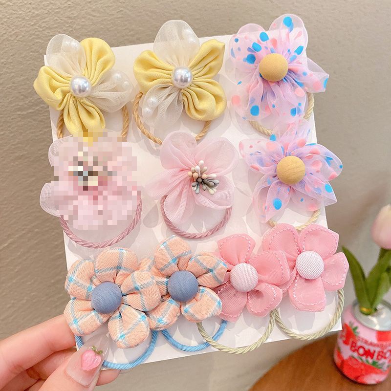 儿童皮筋宝宝可爱网纱花朵头花小女孩不伤发发饰头绳女童发圈头饰