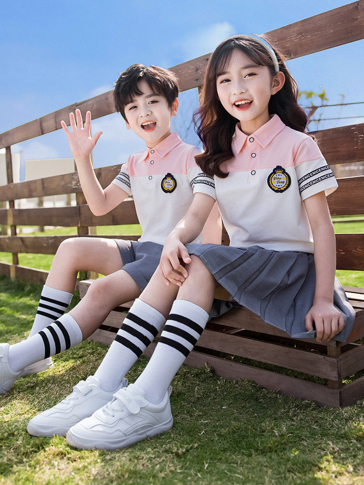 小学生校服夏装运动学院风两件套幼儿园园服夏天儿童毕业表演班服