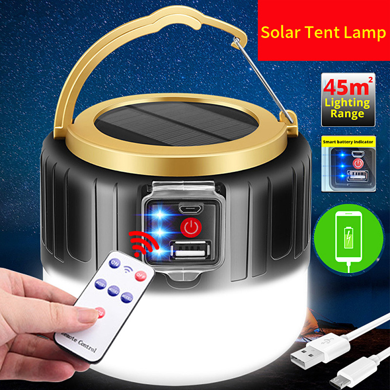 Solar Tent Light Led Bulb Usb Charging Camping Lantern Outdoor Waterproof Camping Emergency Stall Night Market Lamp