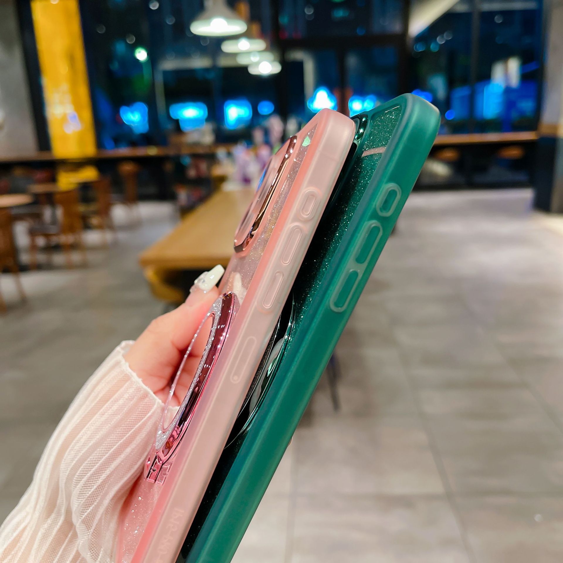 外贸适用opporeno11f手机壳a79透明渐变a58镜子磁吸支架a38全包壳