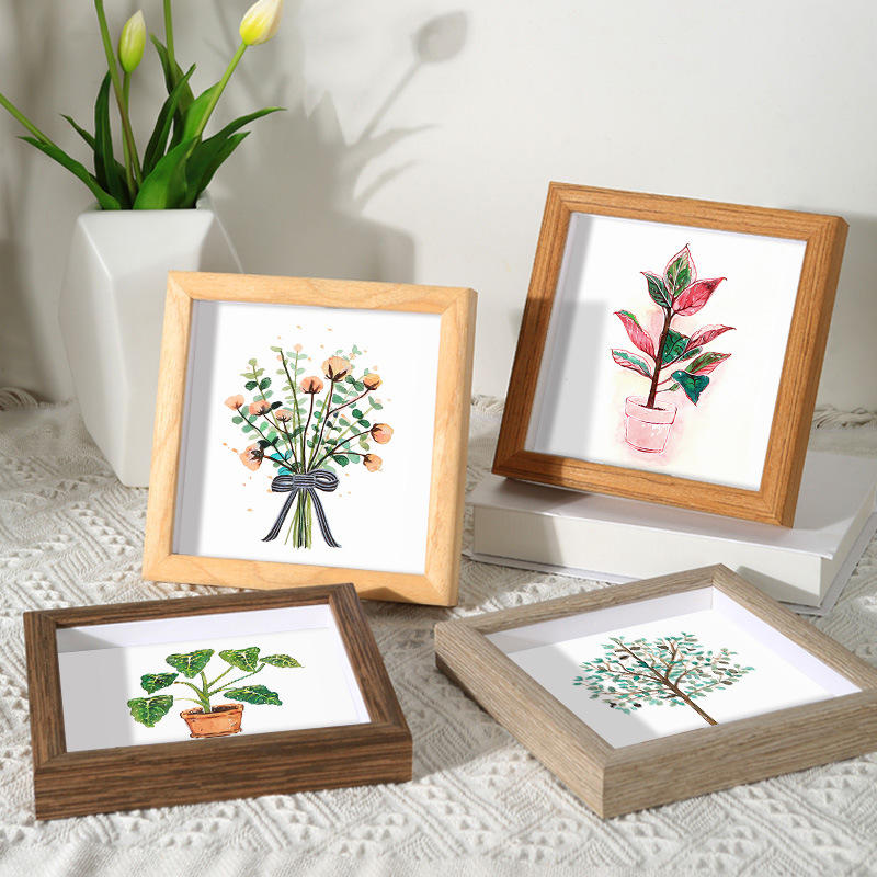 创意手工diy镂空干花装裱画框植物昆虫标本摆件立体相框衍纸摆台