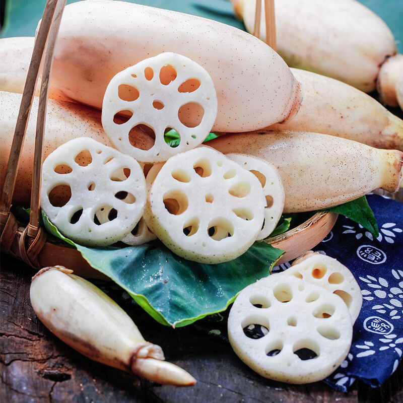 混片扬州宝应清水莲藕片火锅冒菜凉拌炒菜脆藕特产袋装5斤混片