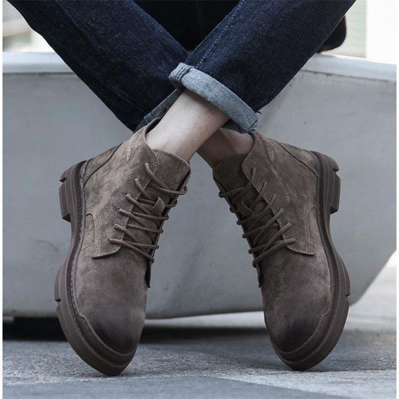 男士马丁靴子马丁靴男高帮皮靴百搭春季中帮工装短靴子潮代发