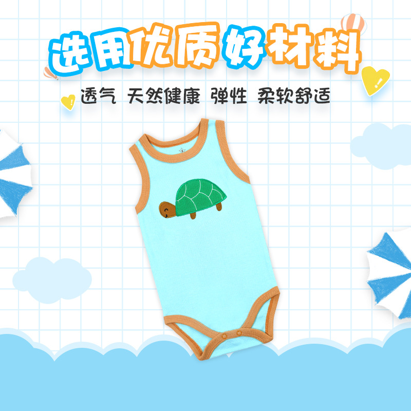 2022 Summer New Foreign Trade Cotton Triangle Rompers Newborn Spring and Summer Vest Garments Cross-Border Baby Romper