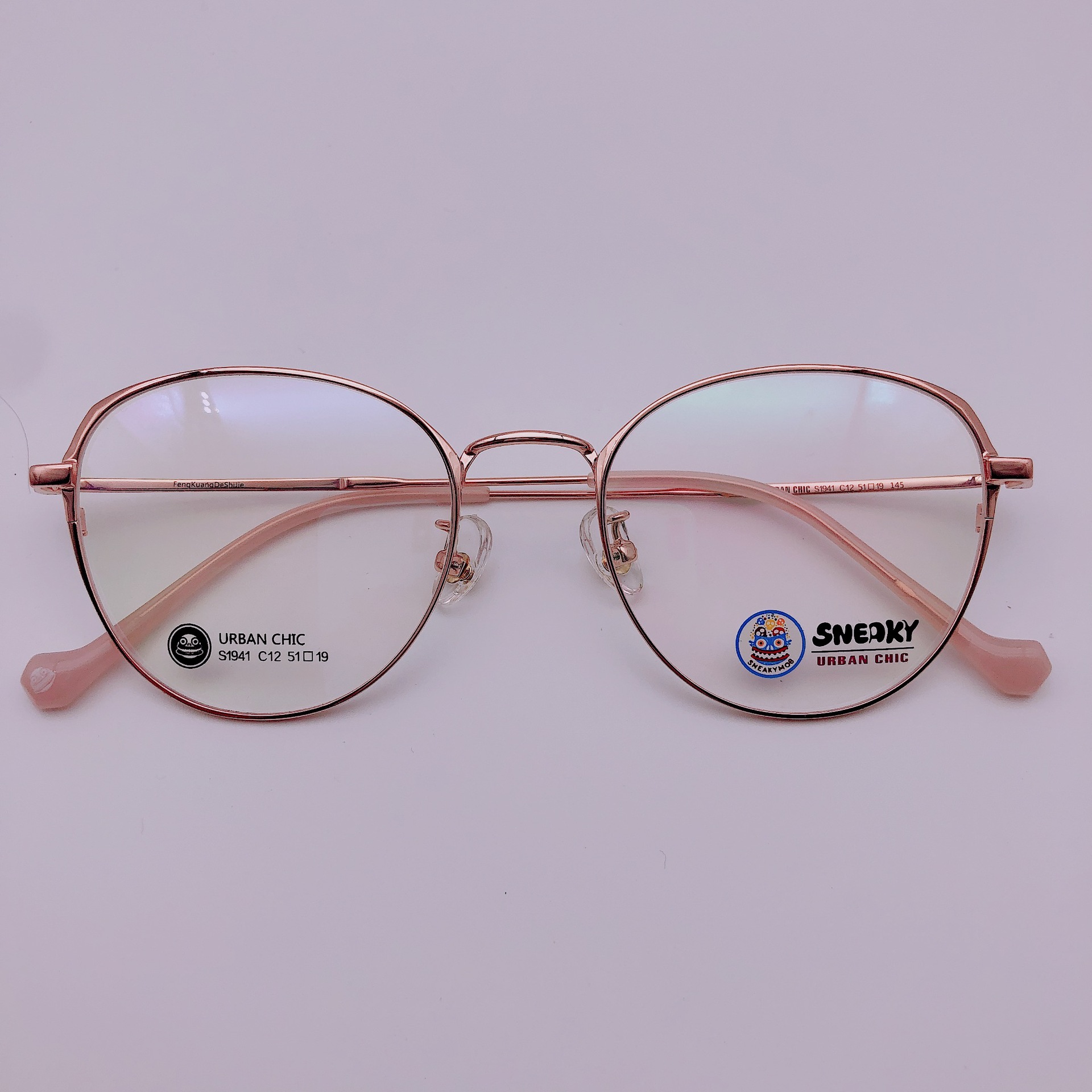 sneaky时尚复古半钛超轻眼镜框架 女椭圆形镜架 男潮近视架 超轻