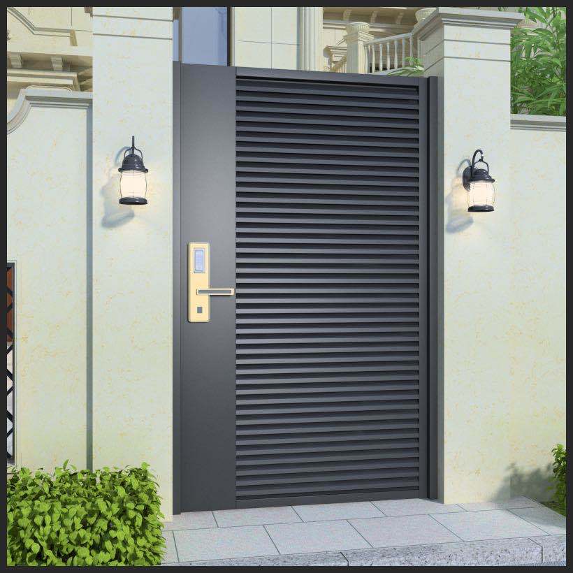 不锈钢庭院入户门乡村单开门防盗百叶铁艺大门别墅门花园门围墙门