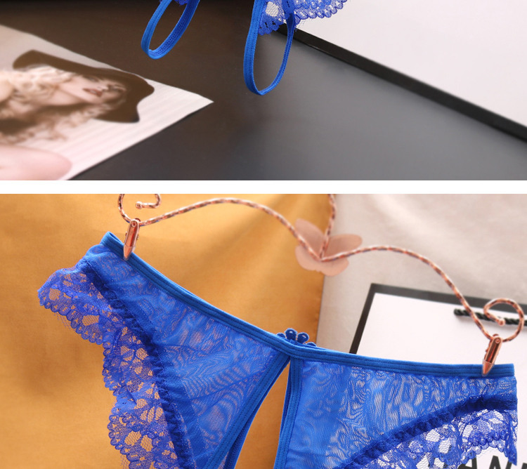 女士内裤开档开叉免脱情趣诱惑蕾丝丁字裤低腰性感火辣蕾丝边t裤