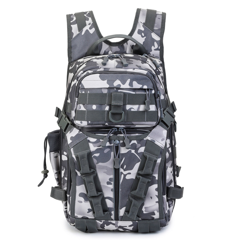 Lure Backpack Large Capacity Tactical Backpack Men's Multi-Functional Outdoor Travel Mountain Climbing Cycling Camouflage Shoulder Backpack Dual-Use