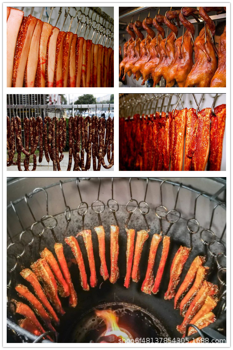 脆皮五花肉挂钩烤鸭钩子烧鸭吊勾烤鸭鹅双钩勾商用挂钩双钩烧腊环