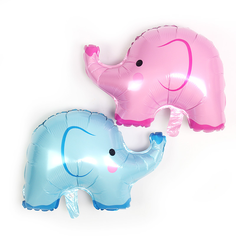 新款萌版卡通小象铝膜气球儿童宝宝生日派对布置大象铝箔气球批发
