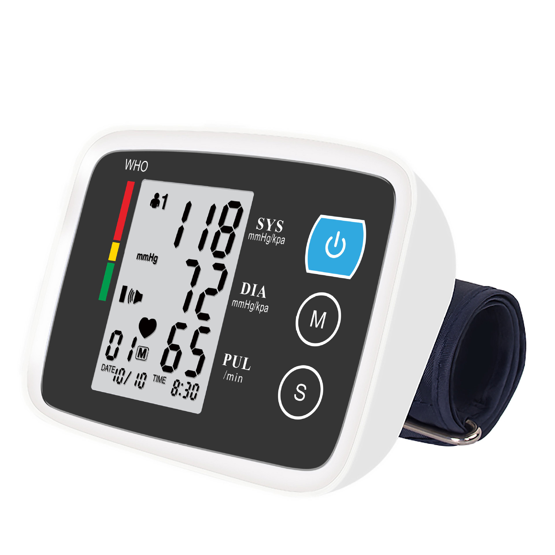 Cross-Border Gift Household Heart Rate Blood Pressure Detection Blood Pressure Measuring Instrument Electronic Sphygmomanometer Medical Sphygmomanometer