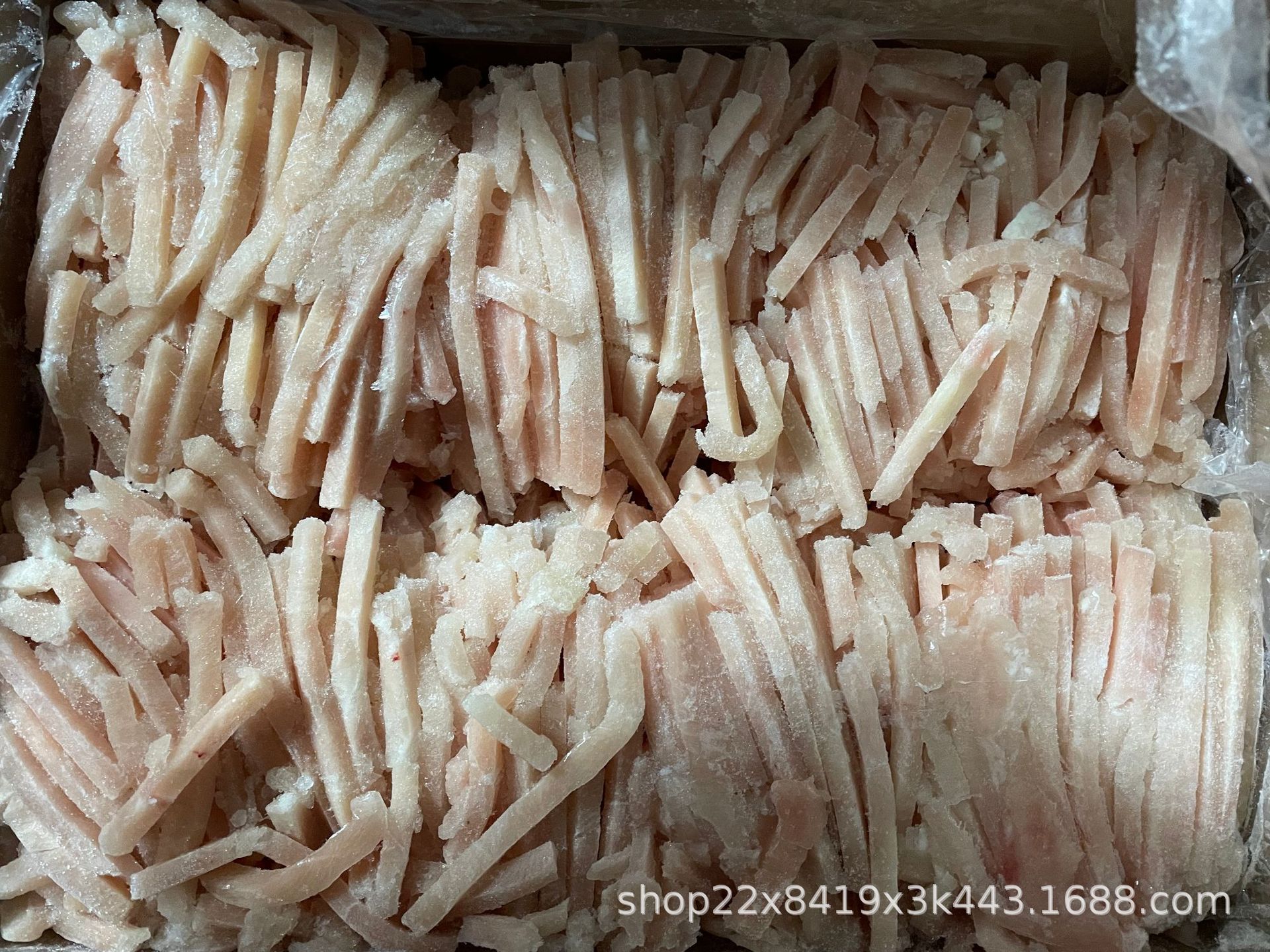 新鲜冷冻 生鸡肉丝 鸡丝 生鸡肉 原味鸡丝 整箱19斤-阿里巴巴