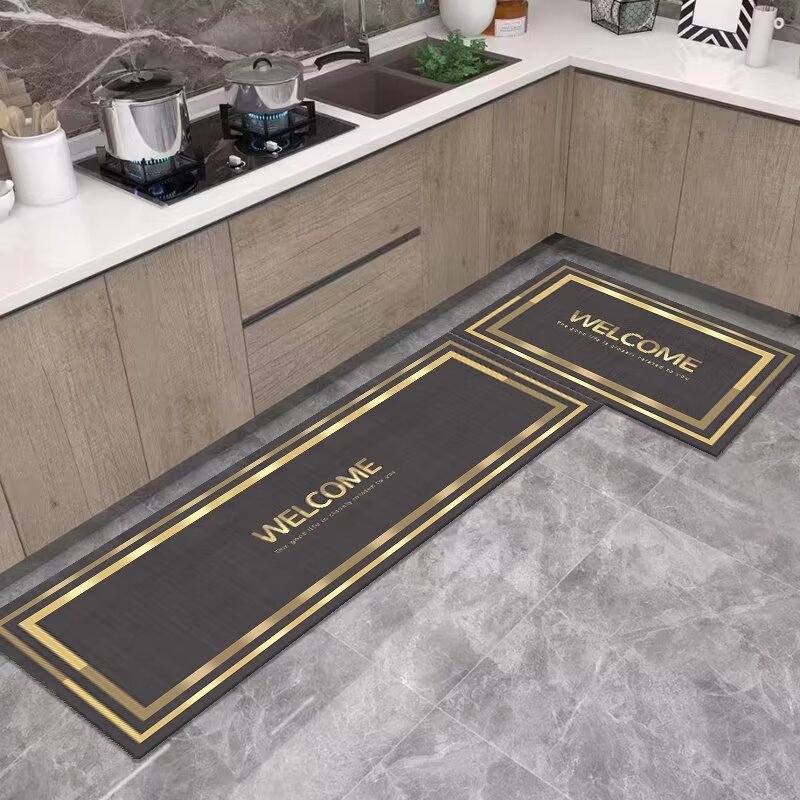 Diatom Ooze Printed Soft Mat Kitchen Two-Piece Set Floor Mat Household Foot Mat Absorbent Oil-Absorbing Non-Slip Mat Set Carpet