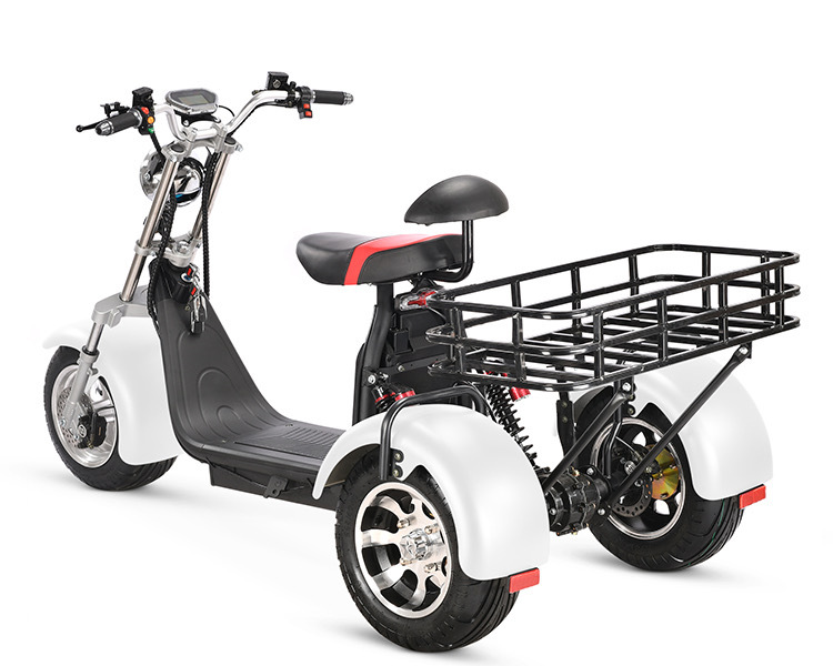 批发新款哈雷三轮电动车电动带外卖货架电瓶车三轮哈雷车citycoco