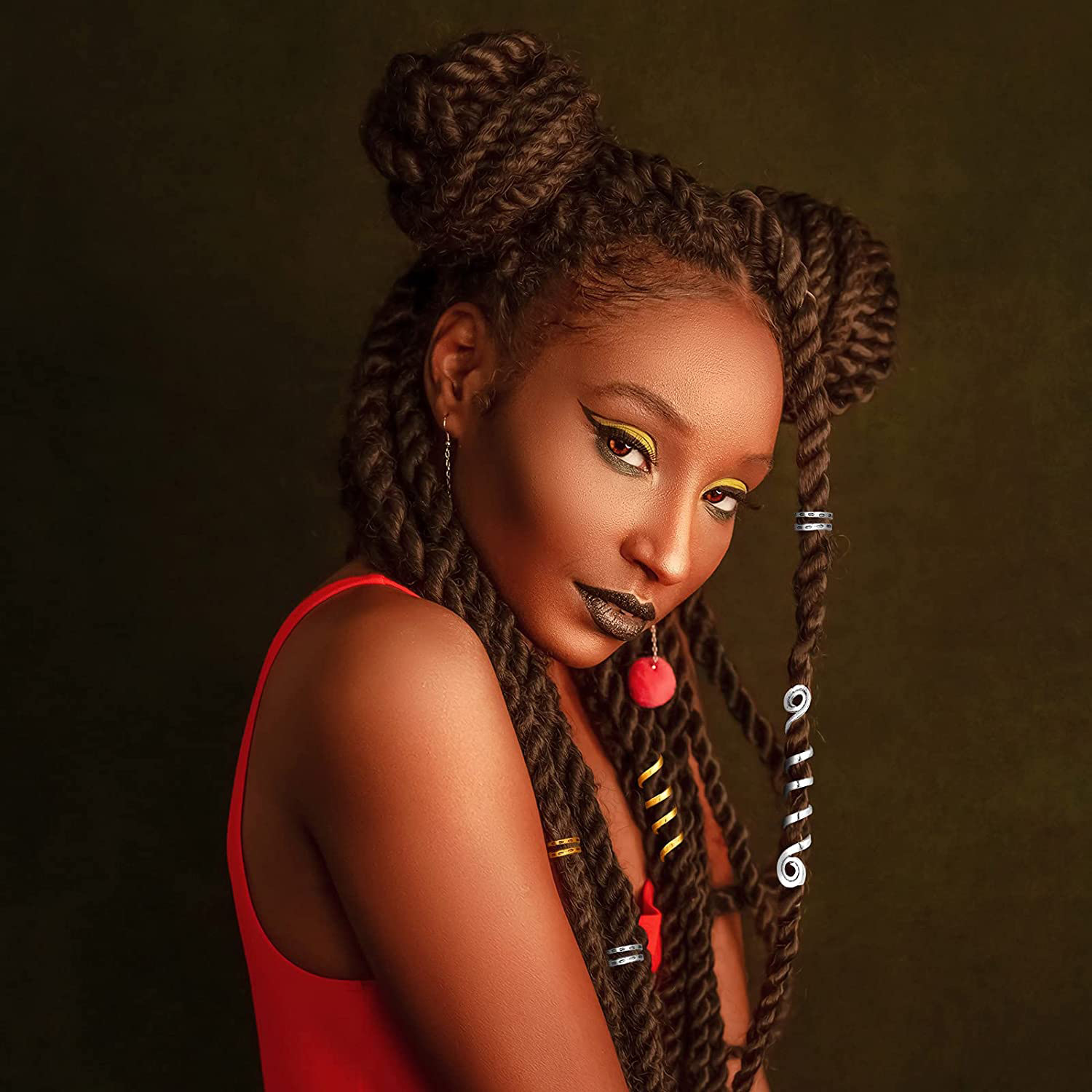 维京6款海盗螺旋发卷北欧辫子发饰脏辫挂件凯尔特弹簧长饰品装饰