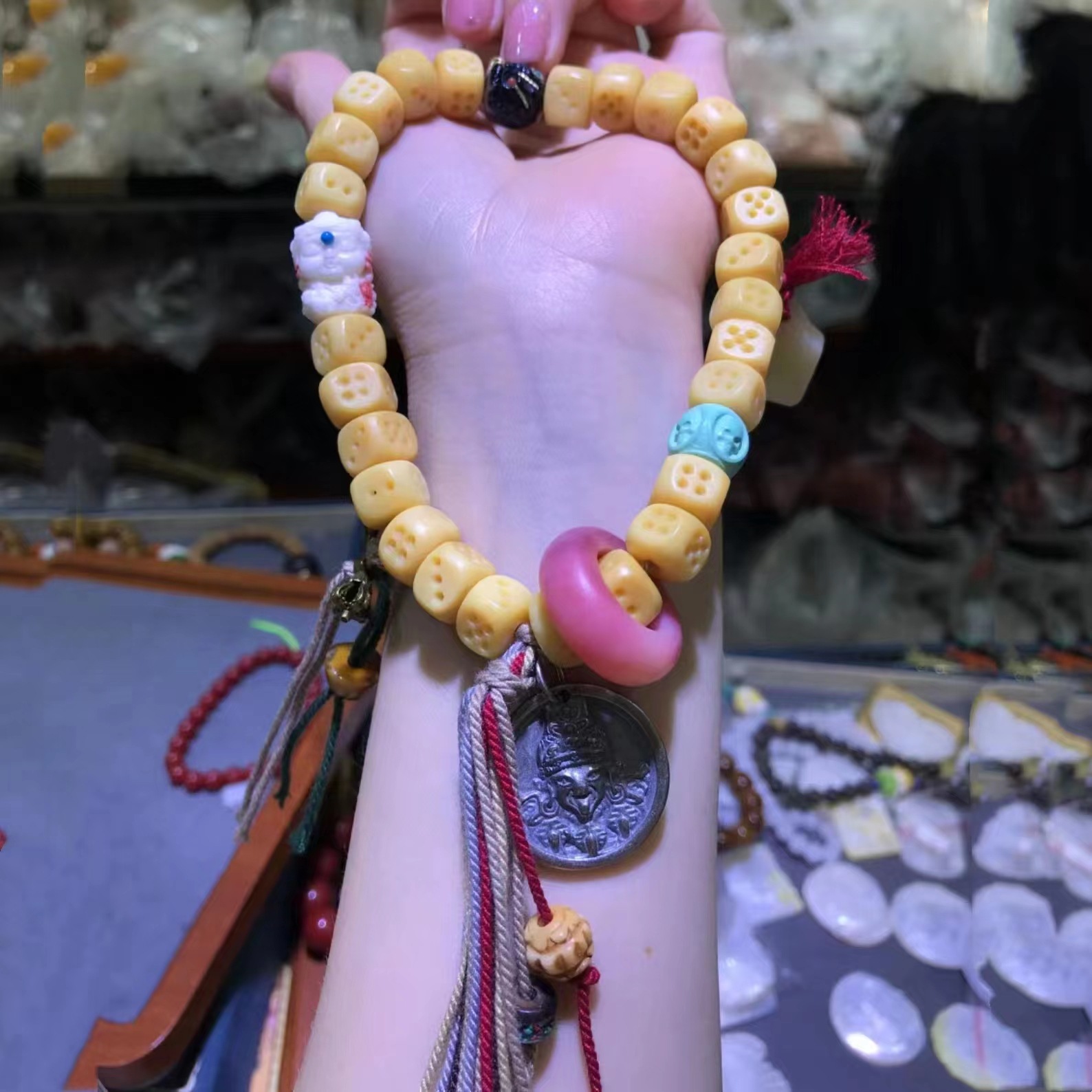 直播货源批发仿抹香单圈手串藏式手持文玩佛珠手链饰品女男款香香