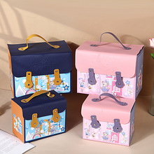 可爱卡通动物小熊纸盒大容量手提礼品包装盒宝宝百天伴手回礼盒