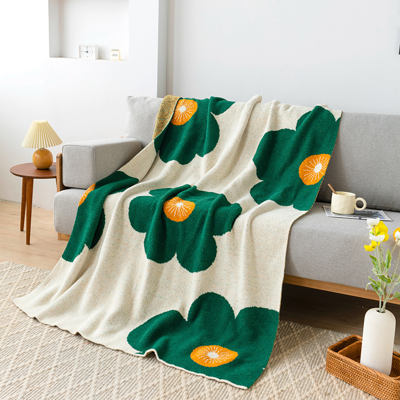 Cross-Border SUNFLOWER Knitted Blanket Nap Blanket Blanket Half Velvet Blanket Modern Minimalist Single Office Blanket