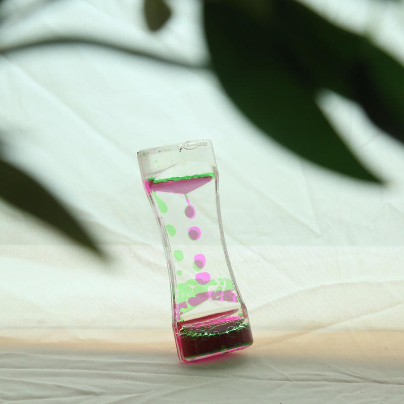 现货双色液体亚克力油漏沙漏 计时器减压发呆工艺品创意礼品摆件
