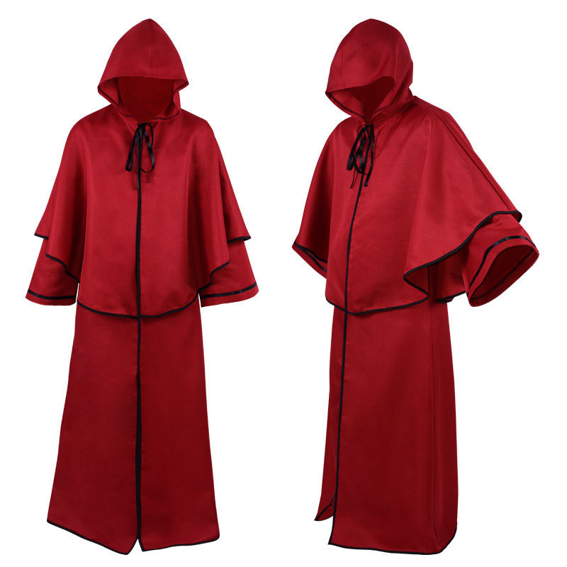 中世纪5色披风万圣节连帽长袍和尚长袍斗篷长袖巫师向导死神斗篷
