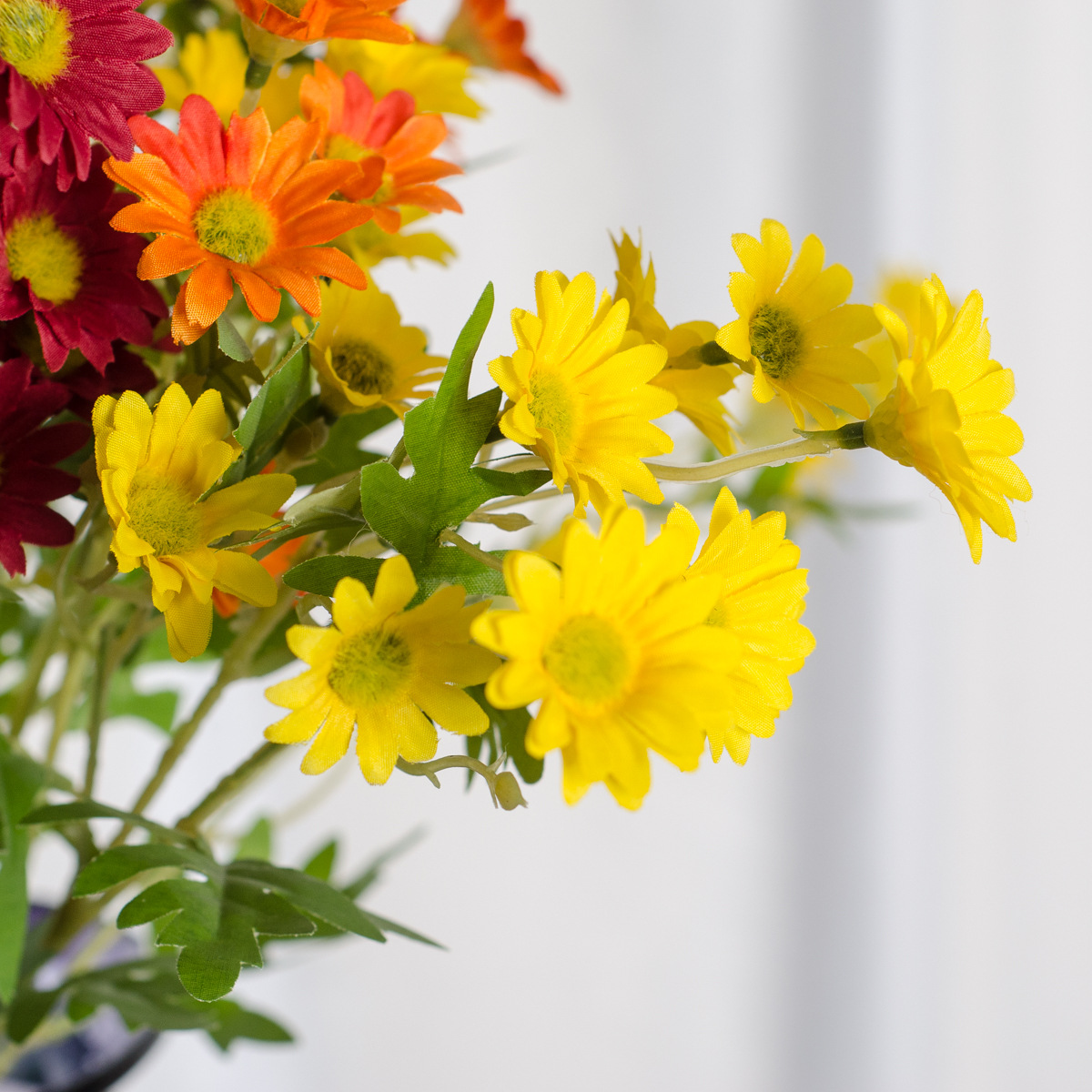 小清新仿真花家居客厅餐桌花瓶插花摆件16头小菊花婚庆拍摄道具