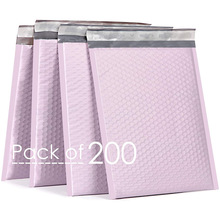亚马逊气泡信封袋 粉色快递打包袋子 彩色共挤膜泡沫袋加厚