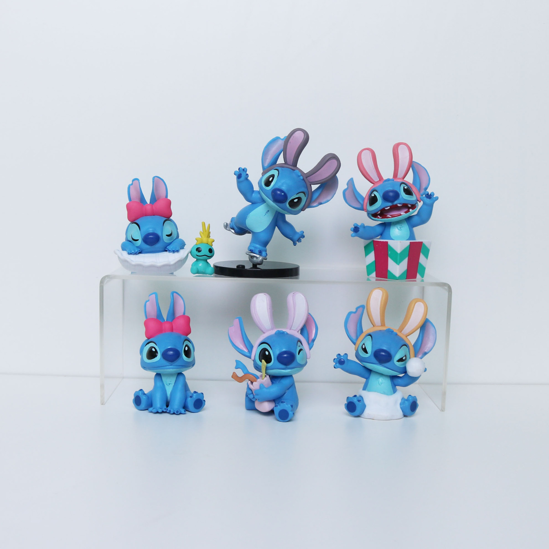 6款兔兔冬日物语史迪仔手办星际宝贝史迪奇公仔diy桌面摆件动漫