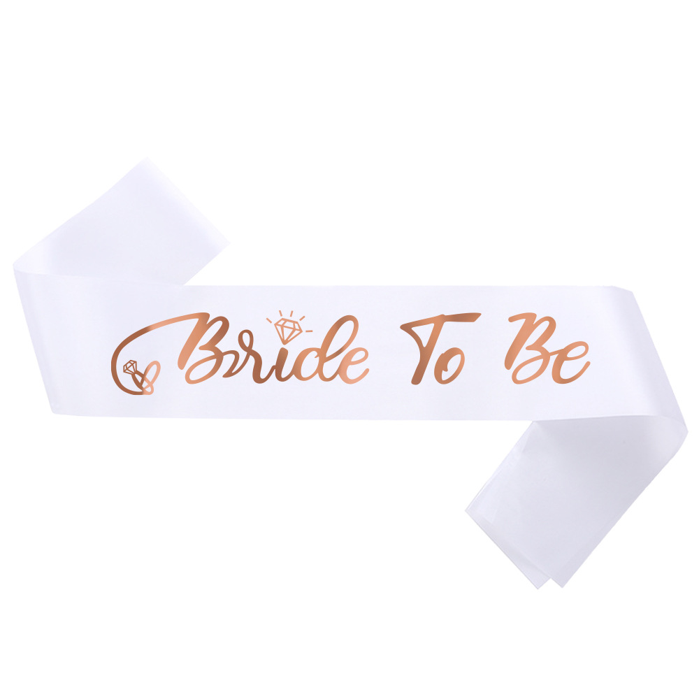 Wedding Bachelor Party Team Bride Shoulder Strap Bridesmaid Etiquette Belt Rose Gold Champagne Ribbon Bronzing