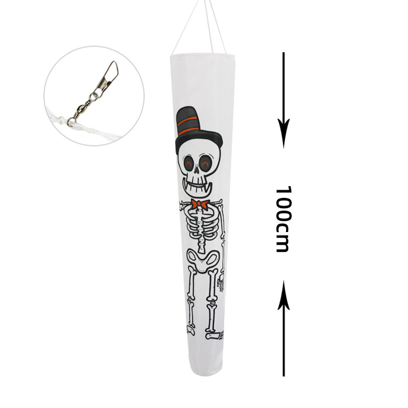 Halloween Windsock Halloween Hair Dryer Hanging Ghost Ghost Decoration Pumpkin Skull Wind-Turning Flag