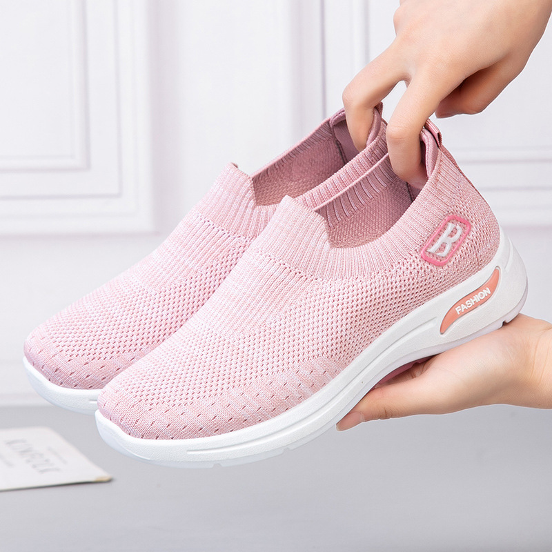 Women's Shoes 2023 New Cross-Border Foreign Trade Women's Shoes Casual Mom Shoes Socks Mesh Surface Shoes Soft Sole Sneakers Women's