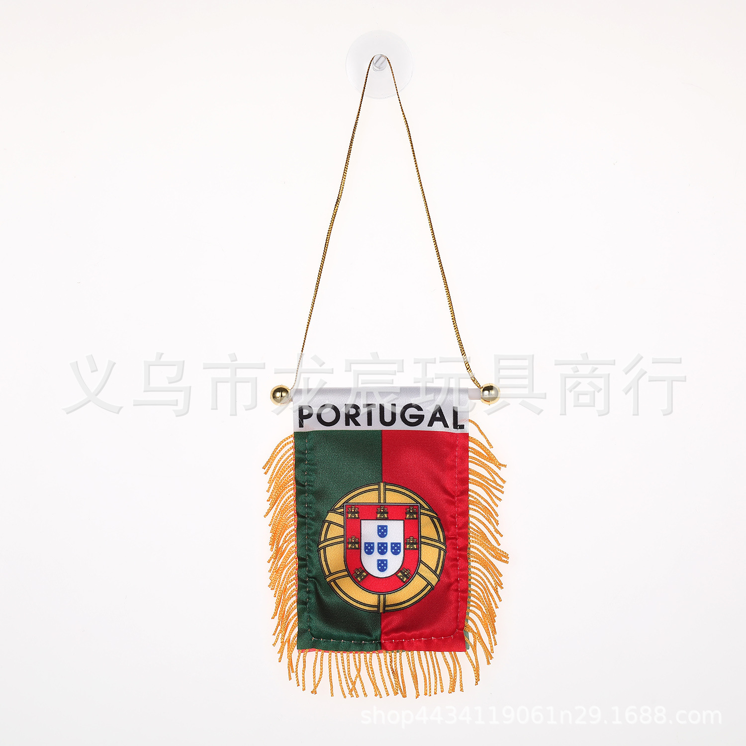 Factory Direct Supply Portuguese Car Small Hanging Flag National Flag (Ball Game) Fan Supplies Small Brocade Flag Tassel Flag Batch