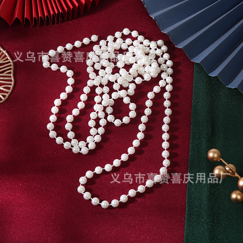 Wedding Room Simulation Pearl Chain Decorative Men's and Women's Square Background Wall Wedding Party Engagement Line Beads Wedding Supplies