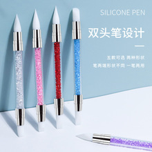 化妆钻石画使用效果蜡笔指甲刷美甲点钻笔点钻蜡笔5支装硅胶笔