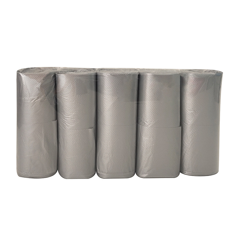 Four Seasons Lvkang Five-Piece Roll Garbage Bag in Stock Wholesale Disposable Household Thickened Flat Portable Garbage Bag