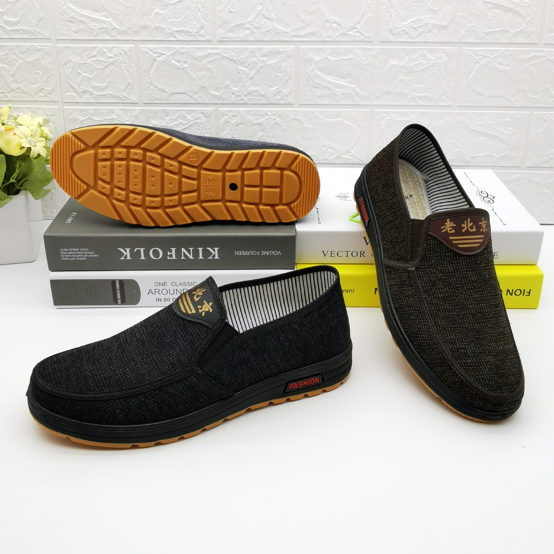 男士休闲鞋2021春季新款偃师老北京布鞋中老年爸爸鞋赶集地摊货源